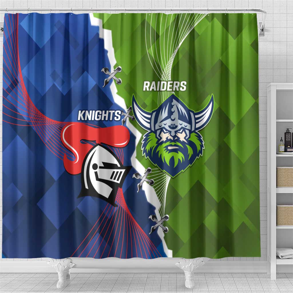 Knights and Raiders Shower Curtain Dynamic Sporty Version