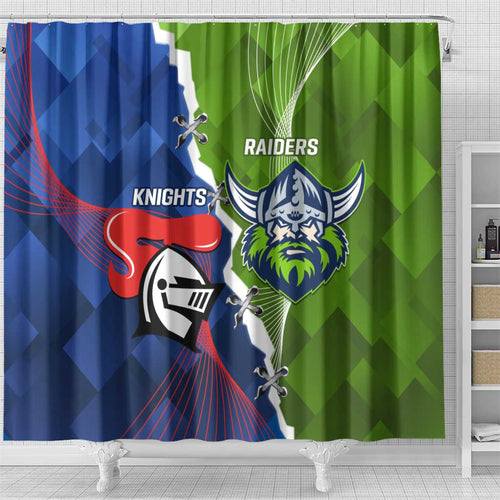 Knights and Raiders Shower Curtain Dynamic Sporty Version