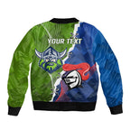Personalised Knights and Raiders Sleeve Zip Bomber Jacket Dynamic Sporty Version