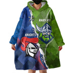 Personalised Knights and Raiders Wearable Blanket Hoodie Dynamic Sporty Version