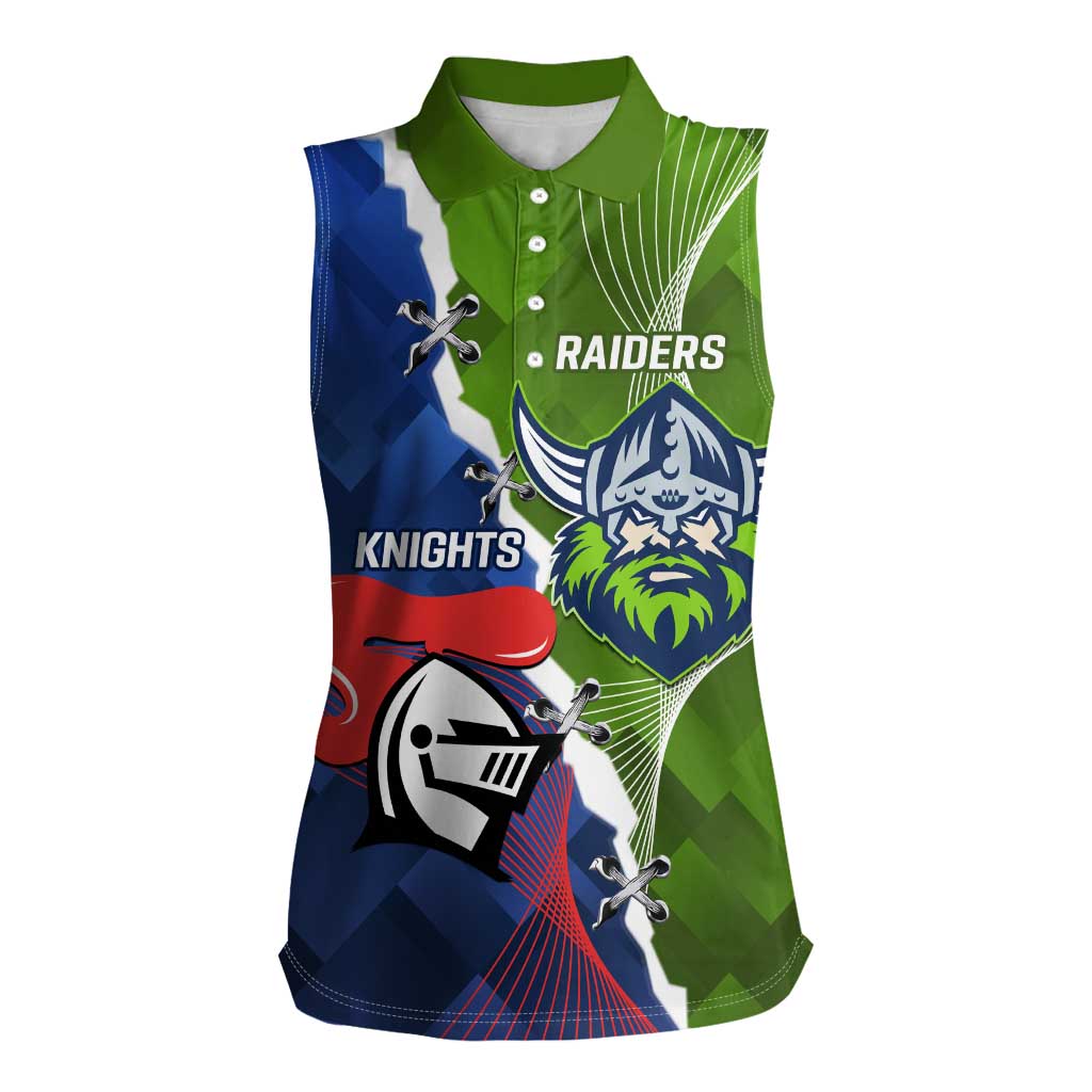 Personalised Knights and Raiders Women Sleeveless Polo Shirt Dynamic Sporty Version