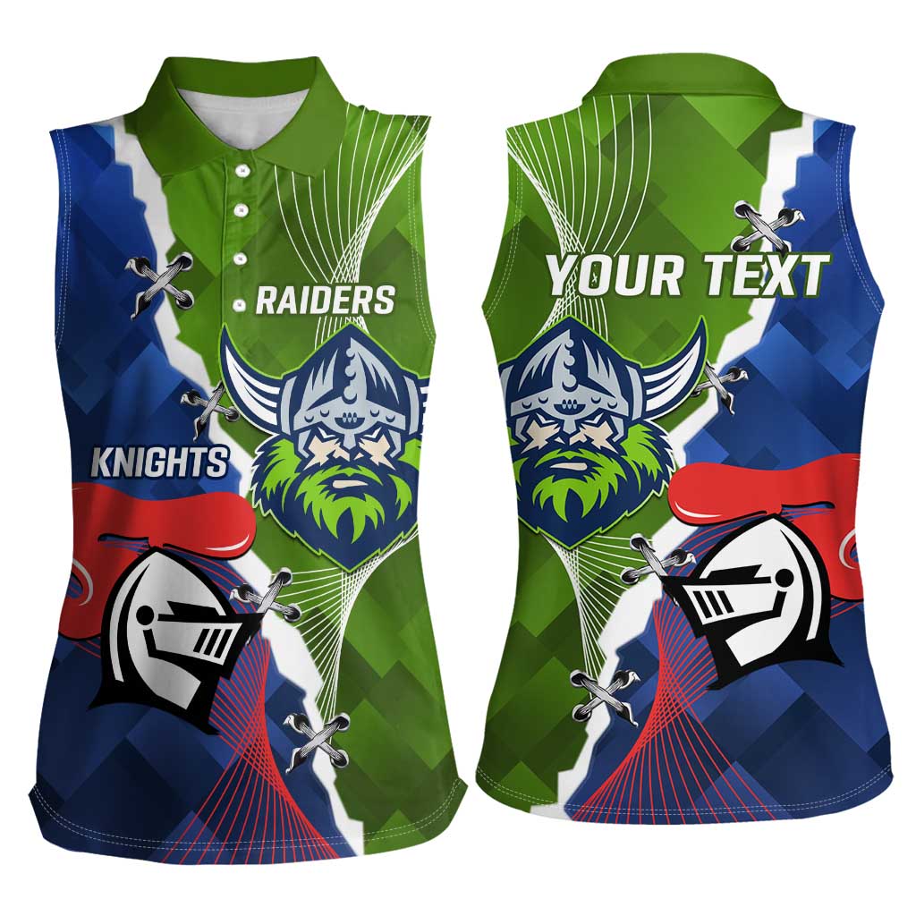Personalised Knights and Raiders Women Sleeveless Polo Shirt Dynamic Sporty Version