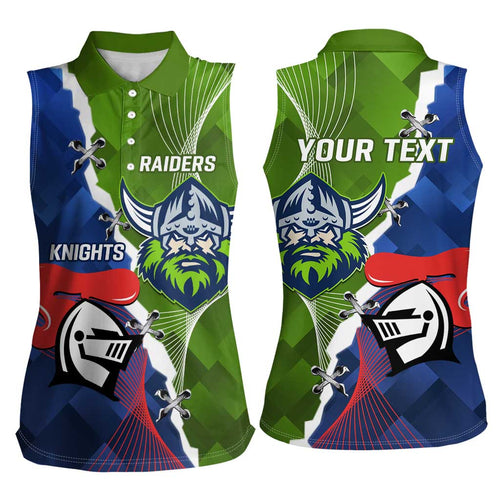 Personalised Knights and Raiders Women Sleeveless Polo Shirt Dynamic Sporty Version