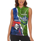 Personalised Knights and Raiders Women Sleeveless Polo Shirt Dynamic Sporty Version