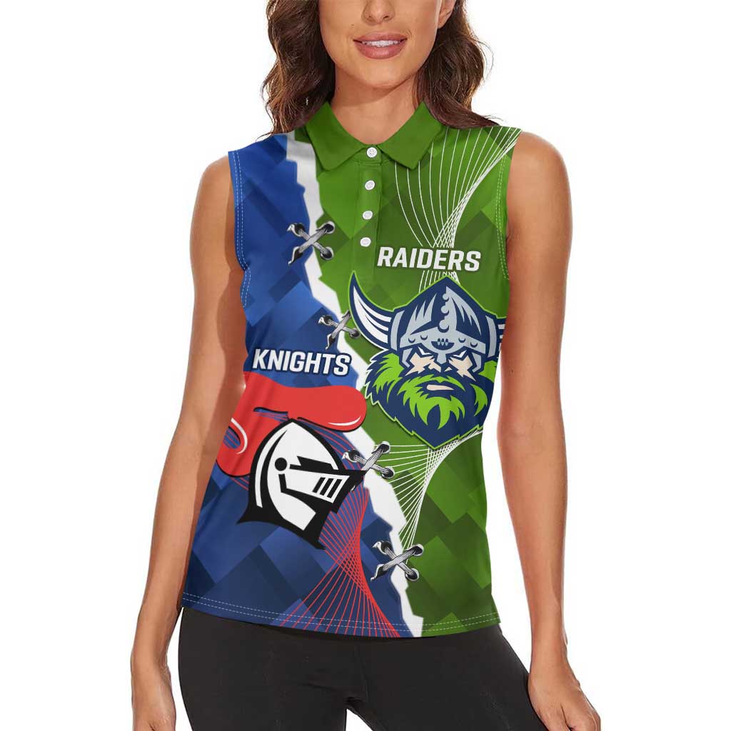 Personalised Knights and Raiders Women Sleeveless Polo Shirt Dynamic Sporty Version