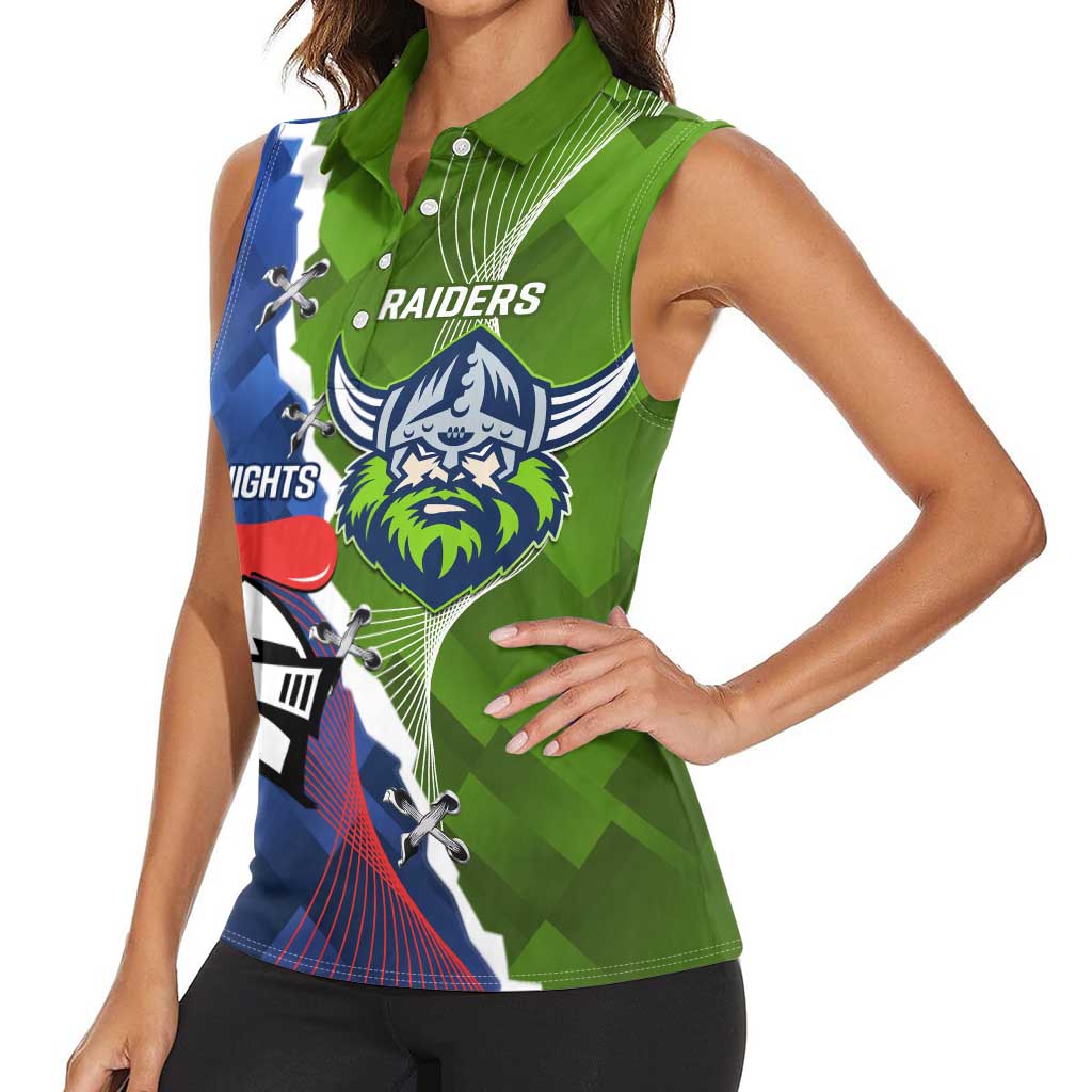 Personalised Knights and Raiders Women Sleeveless Polo Shirt Dynamic Sporty Version