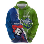 Personalised Knights and Raiders Zip Hoodie Dynamic Sporty Version