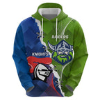 Personalised Knights and Raiders Zip Hoodie Dynamic Sporty Version