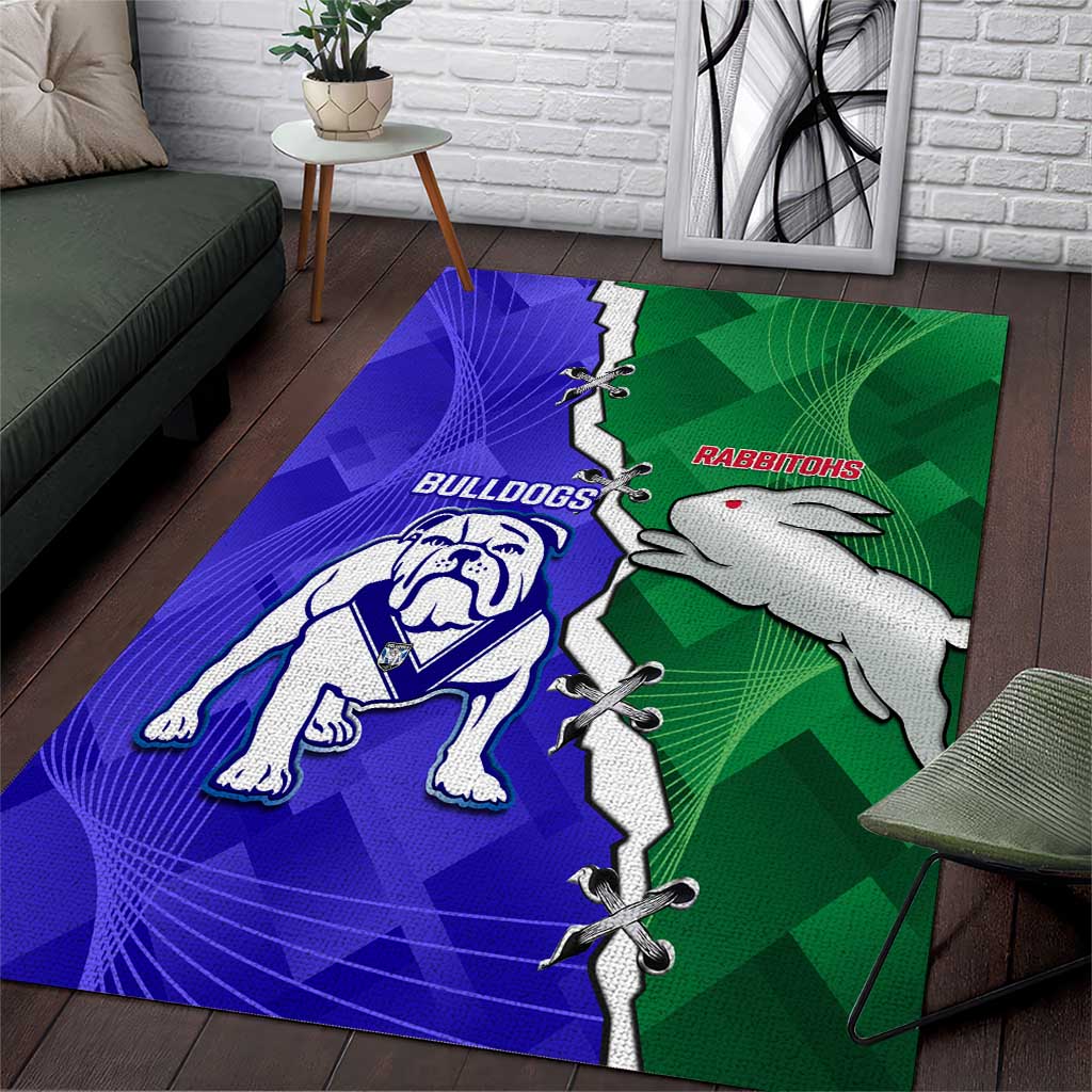 Rabbitohs and Bulldogs Area Rug Dynamic Sporty Version