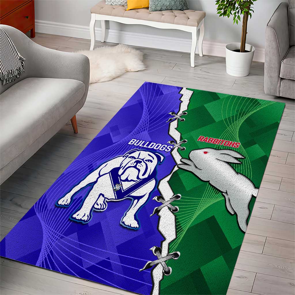 Rabbitohs and Bulldogs Area Rug Dynamic Sporty Version