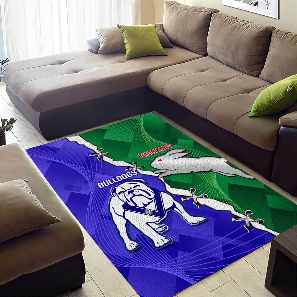 Rabbitohs and Bulldogs Area Rug Dynamic Sporty Version