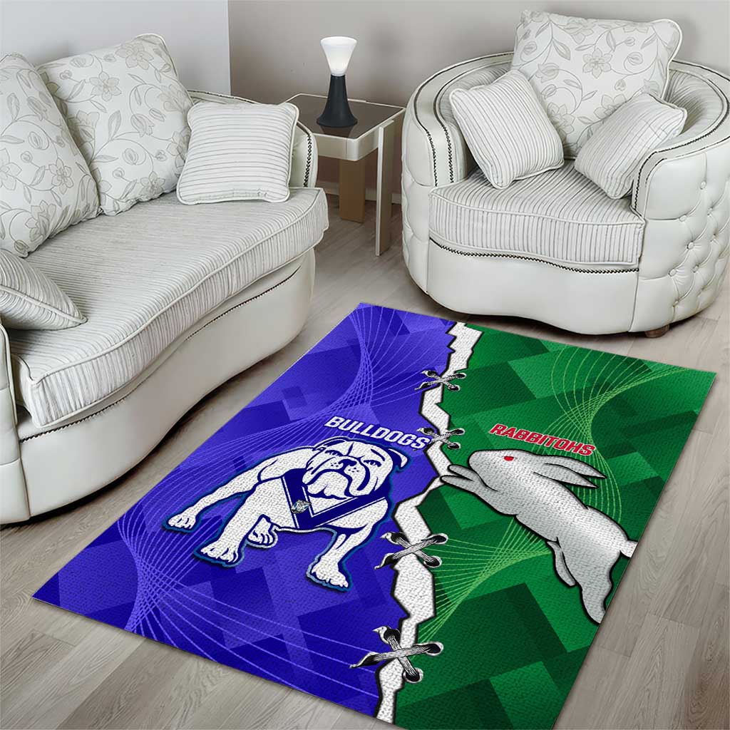 Rabbitohs and Bulldogs Area Rug Dynamic Sporty Version