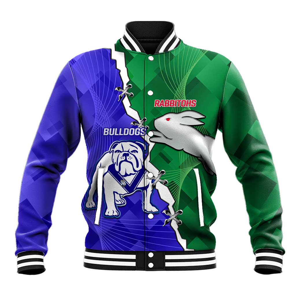 Personalised Rabbitohs and Bulldogs Baseball Jacket Dynamic Sporty Version
