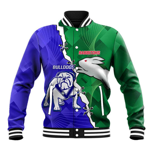 Personalised Rabbitohs and Bulldogs Baseball Jacket Dynamic Sporty Version