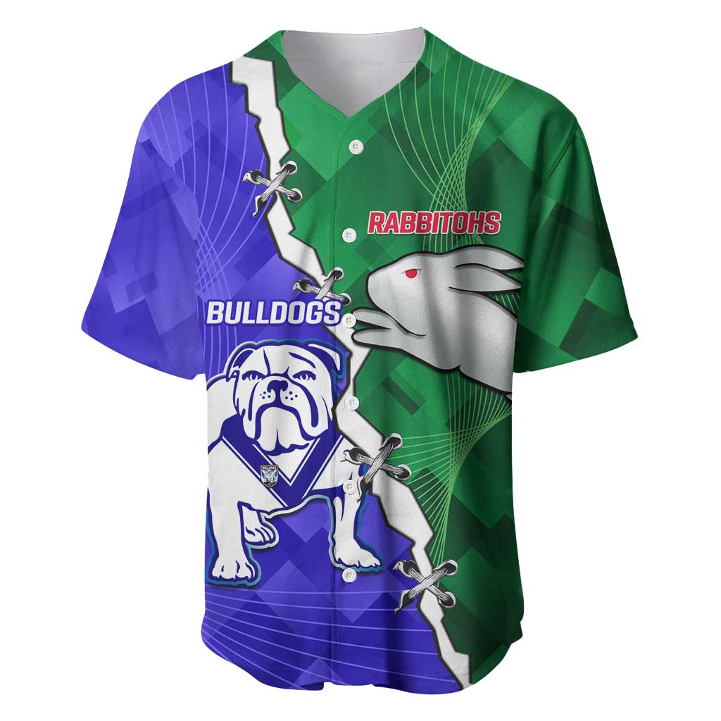 Personalised Rabbitohs and Bulldogs Baseball Jersey Dynamic Sporty Version
