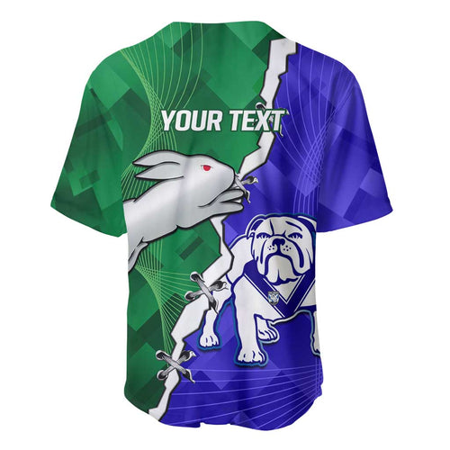 Personalised Rabbitohs and Bulldogs Baseball Jersey Dynamic Sporty Version