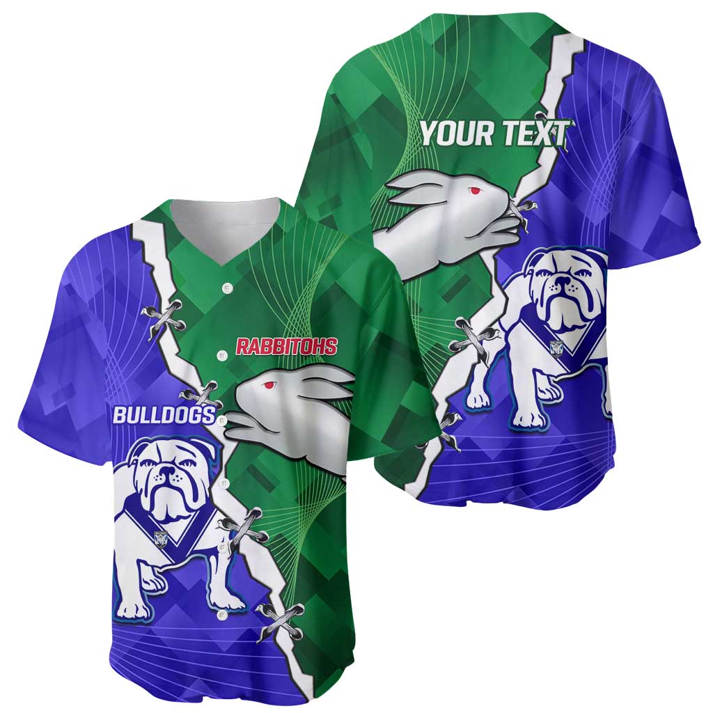 Personalised Rabbitohs and Bulldogs Baseball Jersey Dynamic Sporty Version