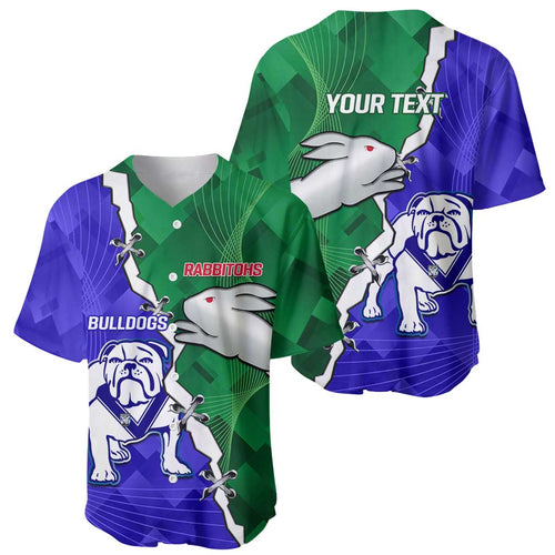 Personalised Rabbitohs and Bulldogs Baseball Jersey Dynamic Sporty Version