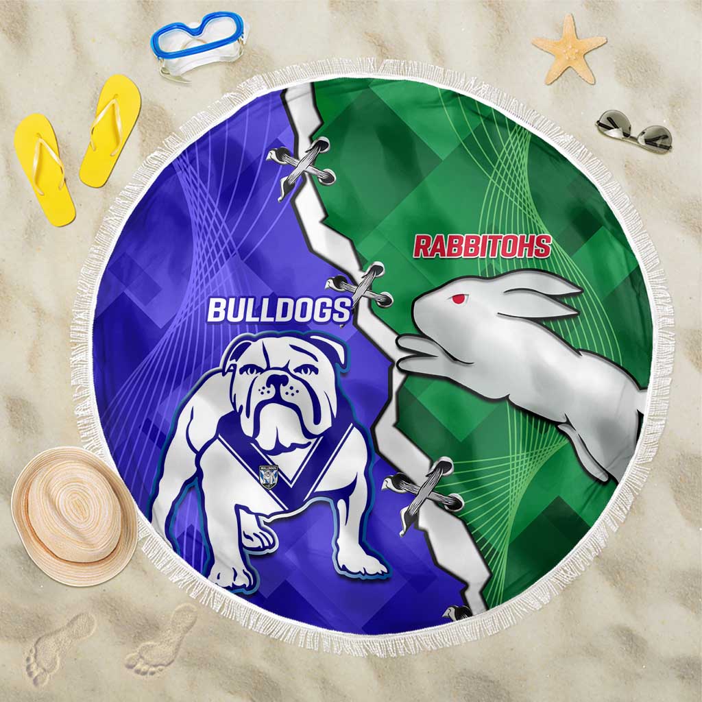 Rabbitohs and Bulldogs Beach Blanket Dynamic Sporty Version