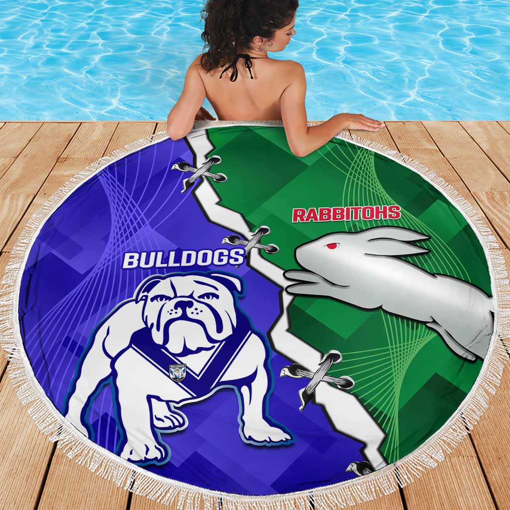 Rabbitohs and Bulldogs Beach Blanket Dynamic Sporty Version