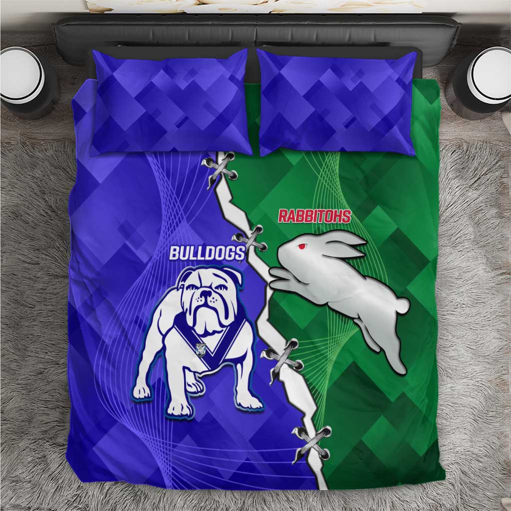 Rabbitohs and Bulldogs Bedding Set Dynamic Sporty Version