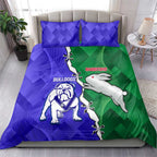 Rabbitohs and Bulldogs Bedding Set Dynamic Sporty Version