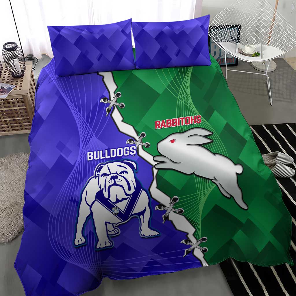 Rabbitohs and Bulldogs Bedding Set Dynamic Sporty Version