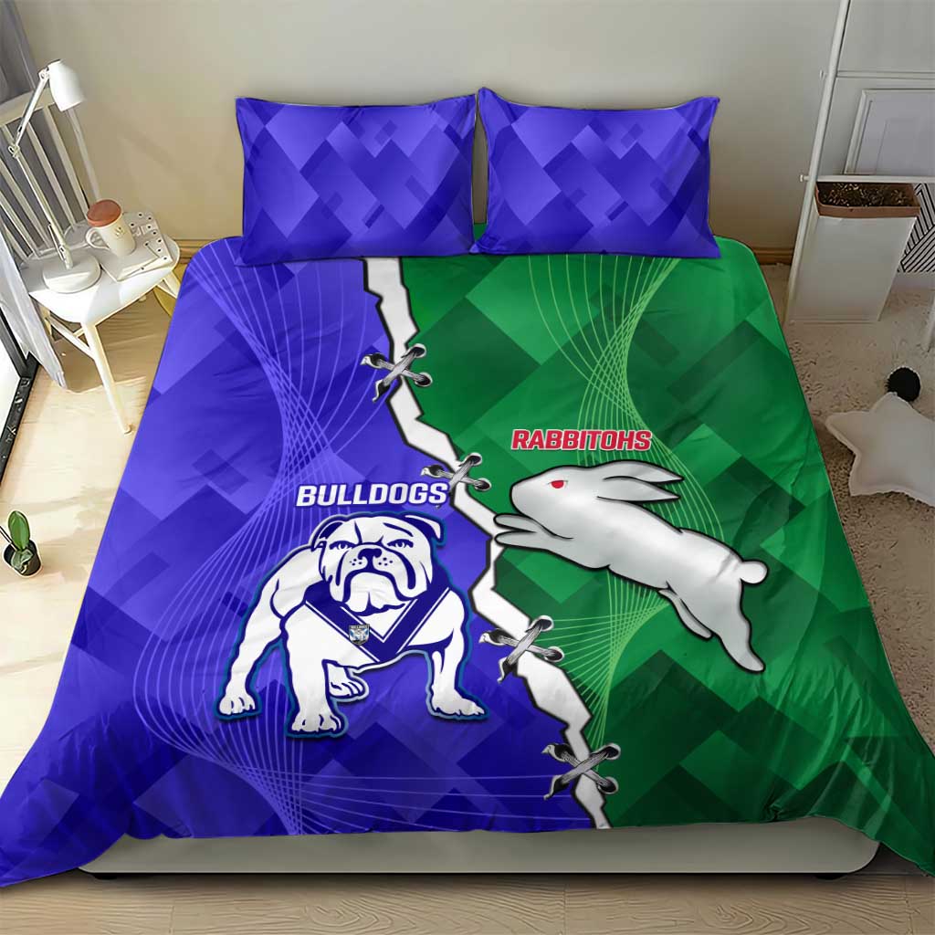 Rabbitohs and Bulldogs Bedding Set Dynamic Sporty Version