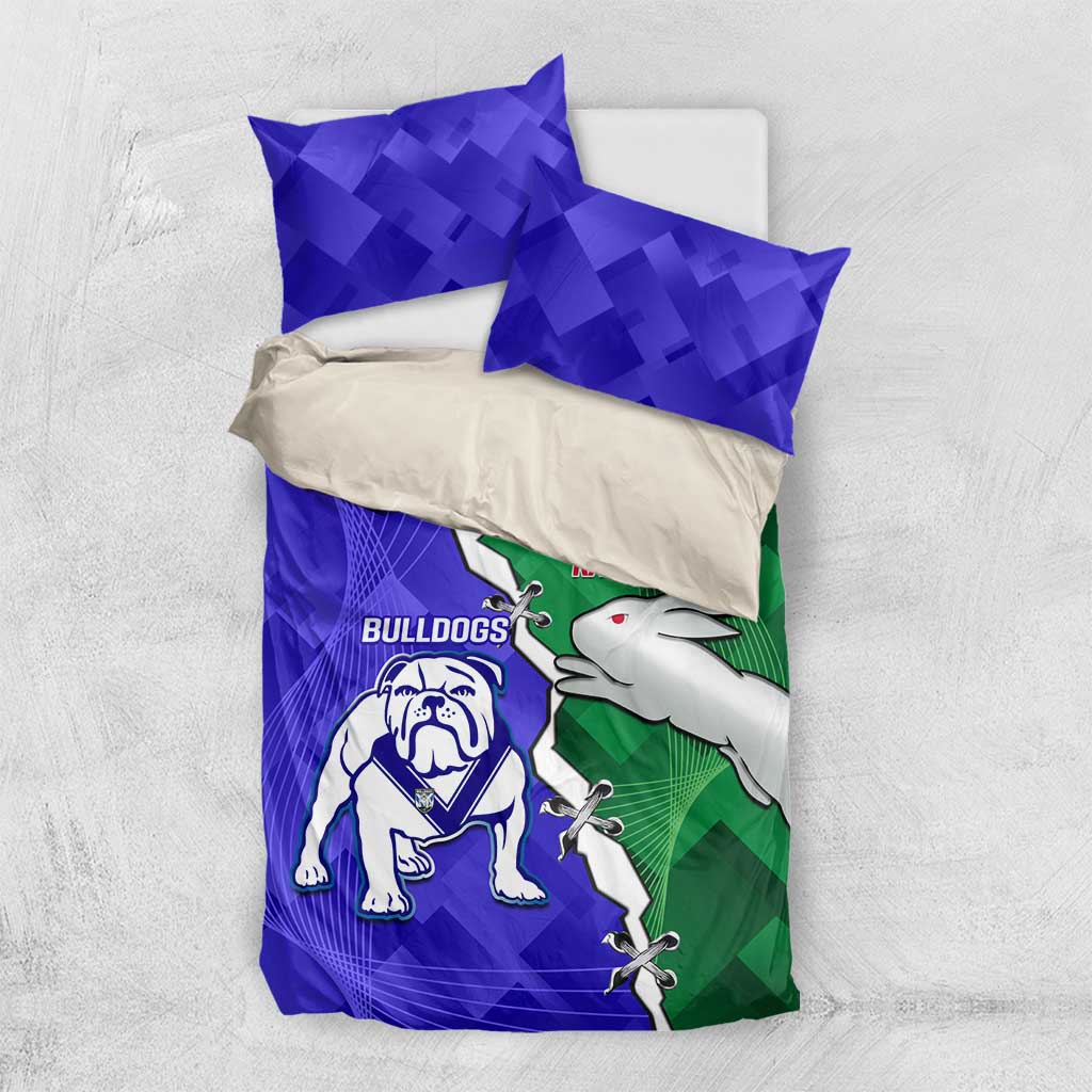 Rabbitohs and Bulldogs Bedding Set Dynamic Sporty Version