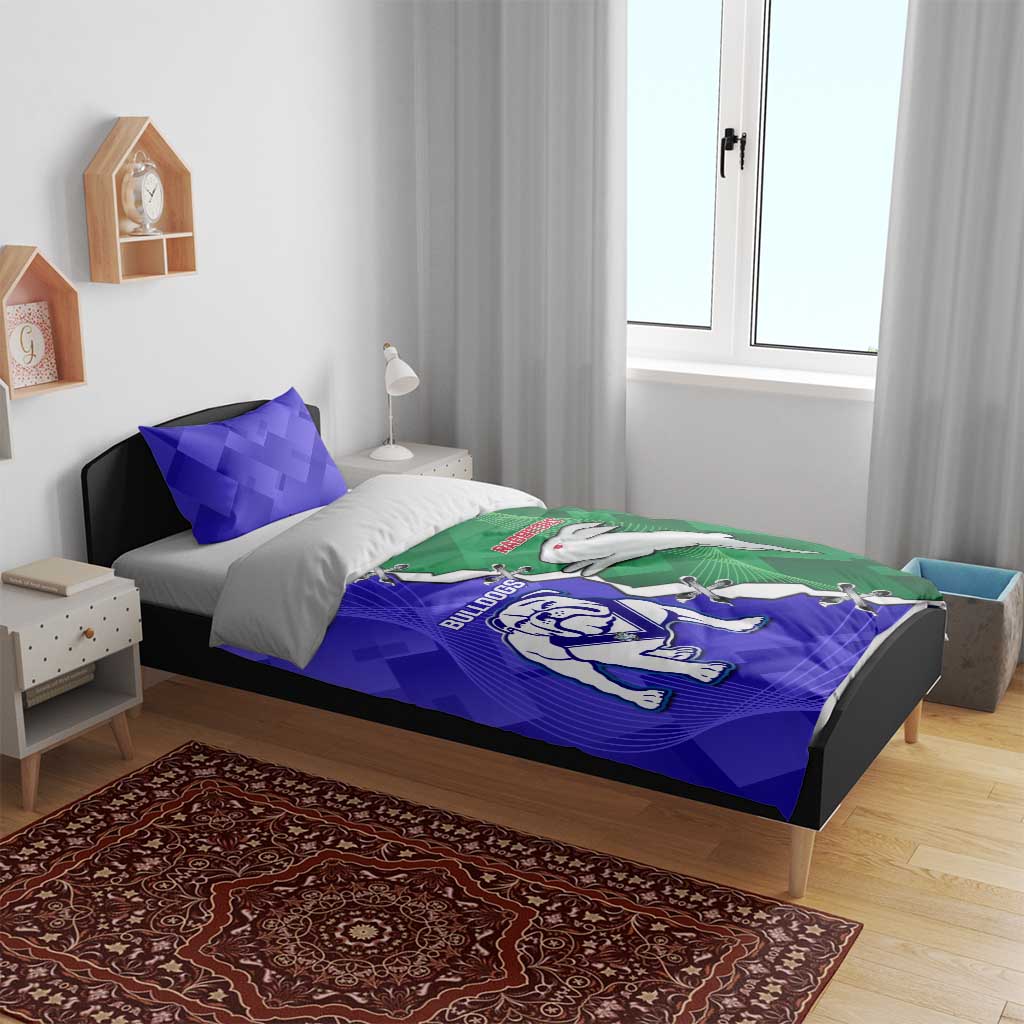 Rabbitohs and Bulldogs Bedding Set Dynamic Sporty Version