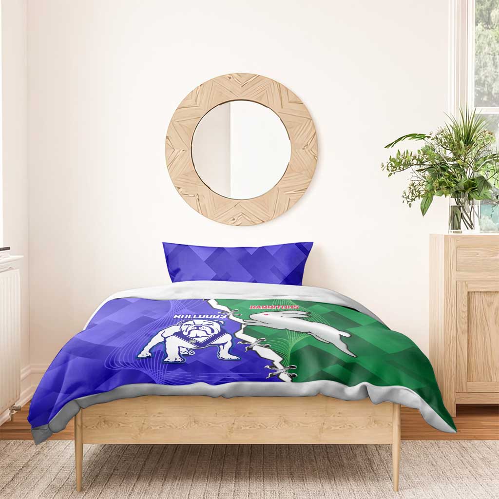 Rabbitohs and Bulldogs Bedding Set Dynamic Sporty Version