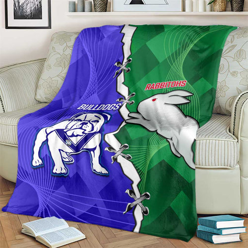 Rabbitohs and Bulldogs Blanket Dynamic Sporty Version