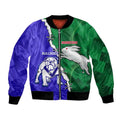Personalised Rabbitohs and Bulldogs Bomber Jacket Dynamic Sporty Version
