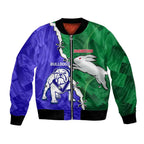 Personalised Rabbitohs and Bulldogs Bomber Jacket Dynamic Sporty Version