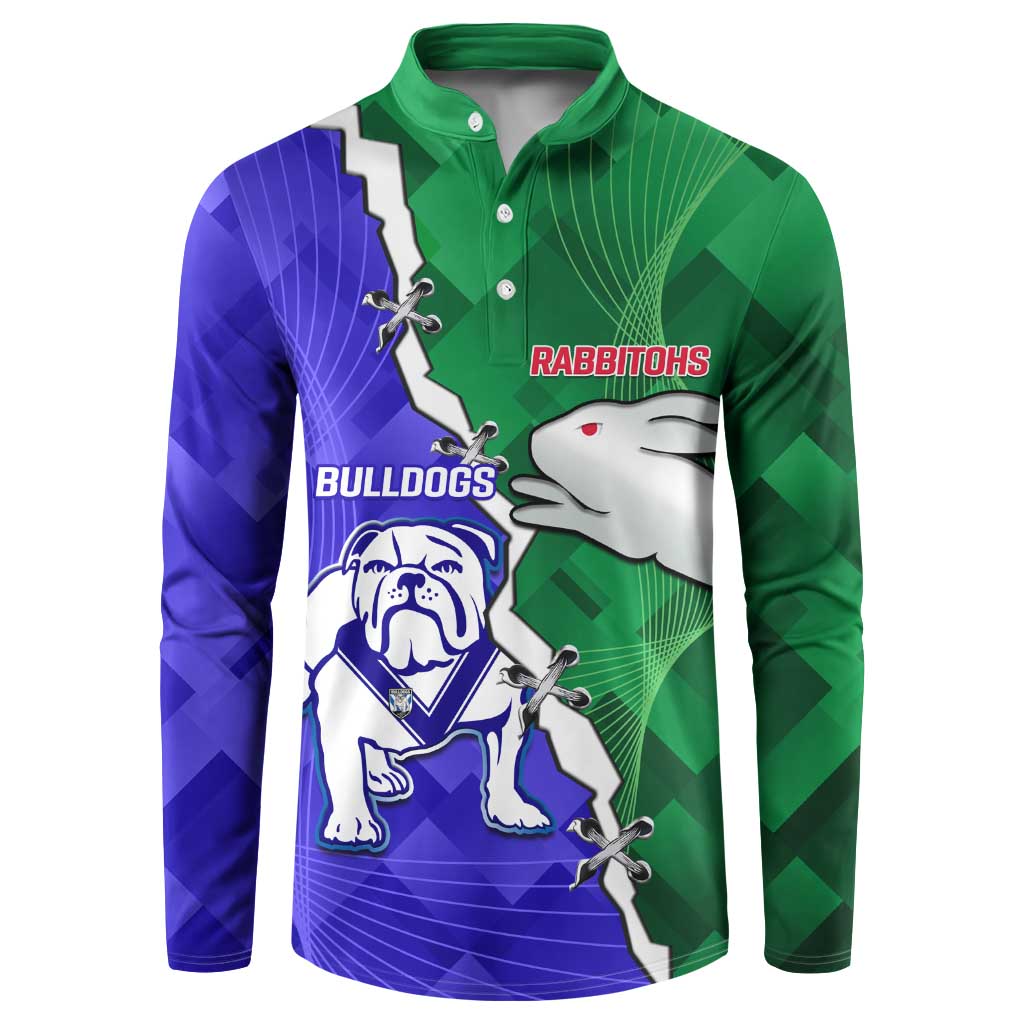 Personalised Rabbitohs and Bulldogs Button Sweatshirt Dynamic Sporty Version