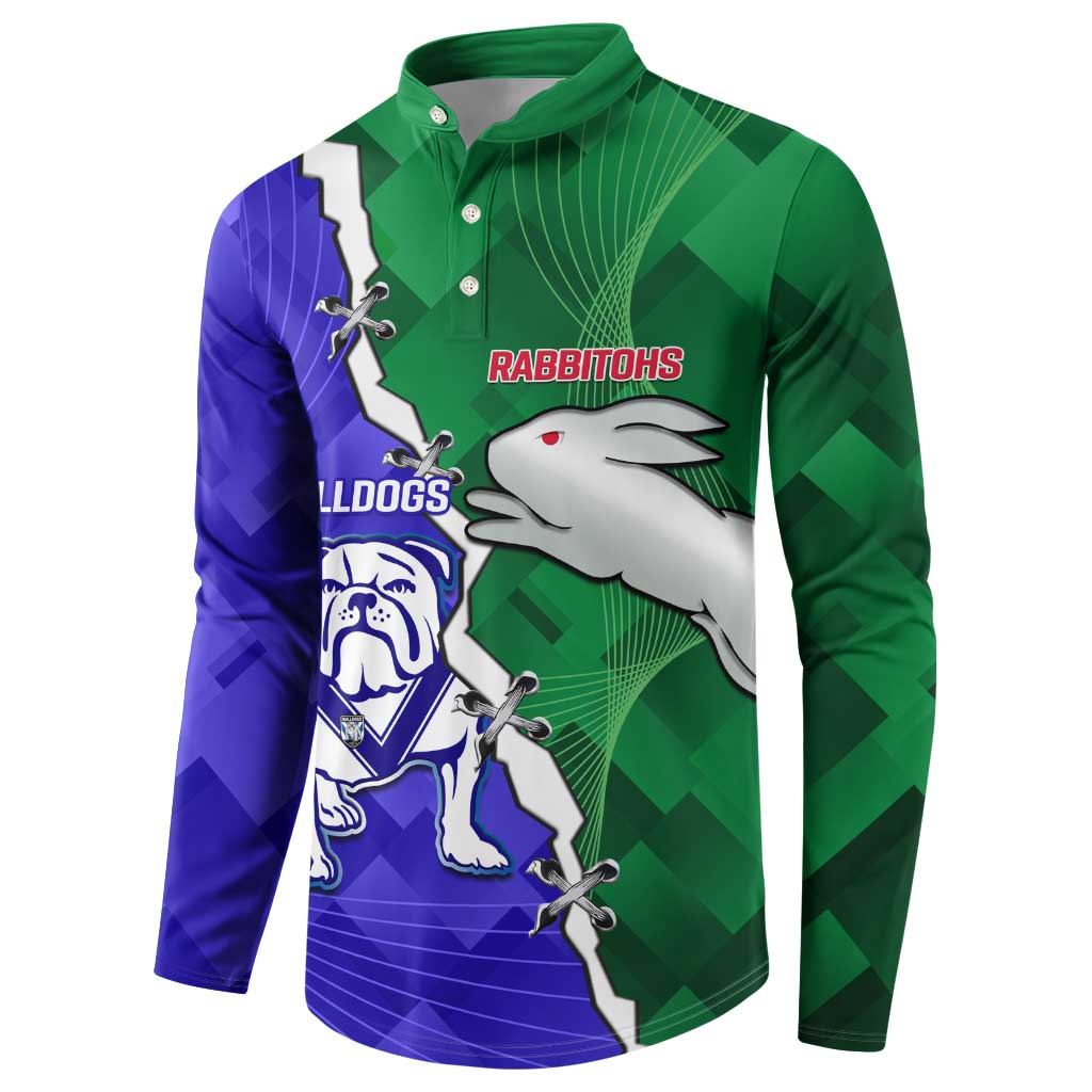 Personalised Rabbitohs and Bulldogs Button Sweatshirt Dynamic Sporty Version