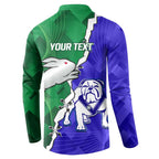 Personalised Rabbitohs and Bulldogs Button Sweatshirt Dynamic Sporty Version