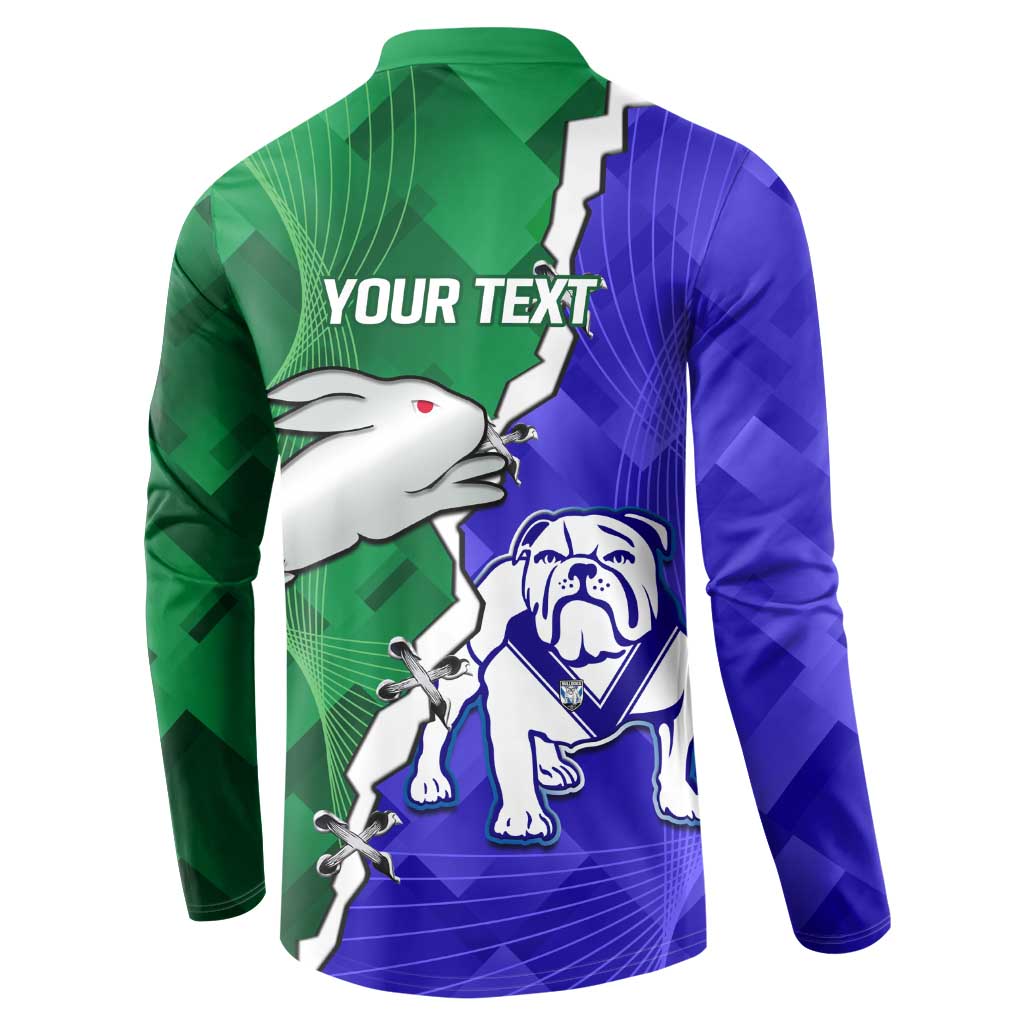 Personalised Rabbitohs and Bulldogs Button Sweatshirt Dynamic Sporty Version