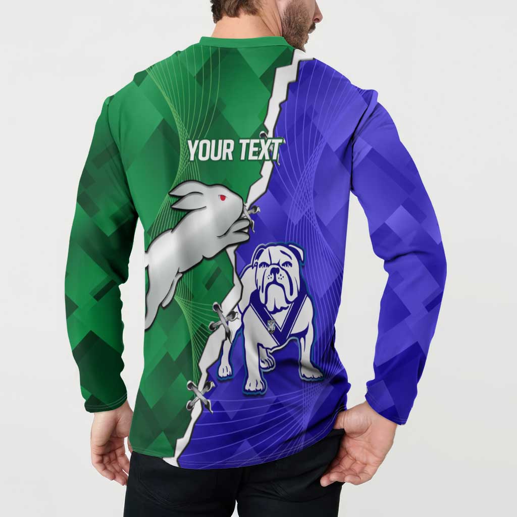 Personalised Rabbitohs and Bulldogs Button Sweatshirt Dynamic Sporty Version