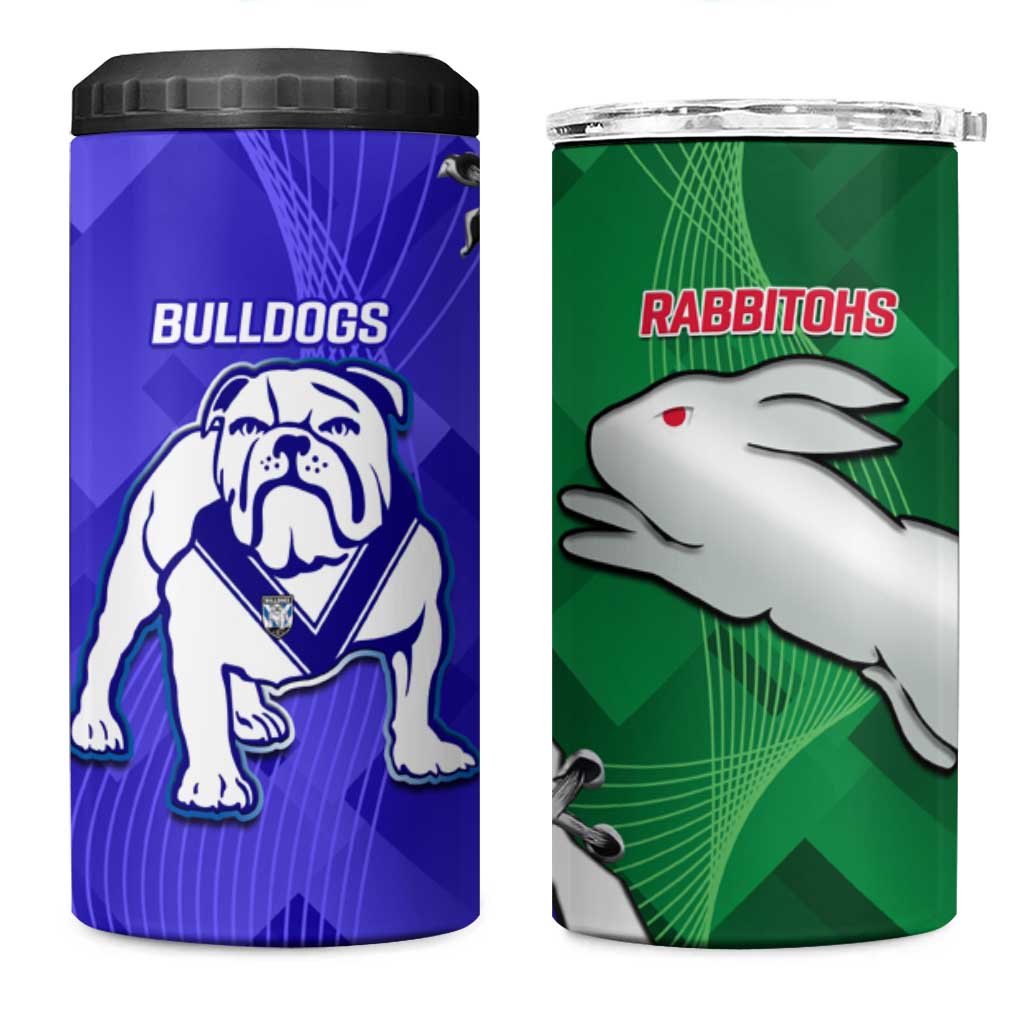 Rabbitohs and Bulldogs 4 in 1 Can Cooler Tumbler Dynamic Sporty Version