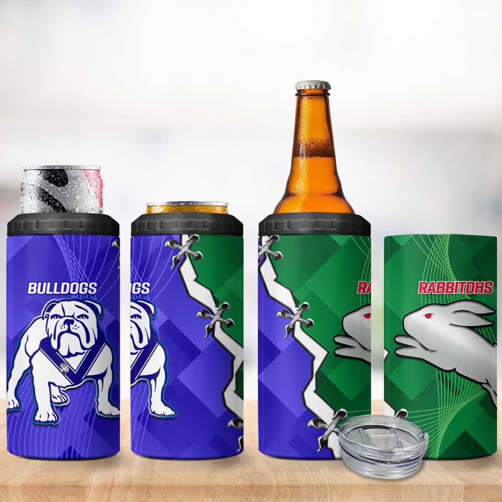 Rabbitohs and Bulldogs 4 in 1 Can Cooler Tumbler Dynamic Sporty Version