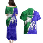 Personalised Rabbitohs and Bulldogs Couples Matching Puletasi and Hawaiian Shirt Dynamic Sporty Version