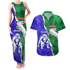 Personalised Rabbitohs and Bulldogs Couples Matching Tank Maxi Dress and Hawaiian Shirt Dynamic Sporty Version