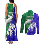 Personalised Rabbitohs and Bulldogs Couples Matching Tank Maxi Dress and Long Sleeve Button Shirt Dynamic Sporty Version