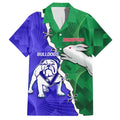 Personalised Rabbitohs and Bulldogs Family Matching Long Sleeve Bodycon Dress and Hawaiian Shirt Dynamic Sporty Version