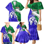 Personalised Rabbitohs and Bulldogs Family Matching Mermaid Dress and Hawaiian Shirt Dynamic Sporty Version