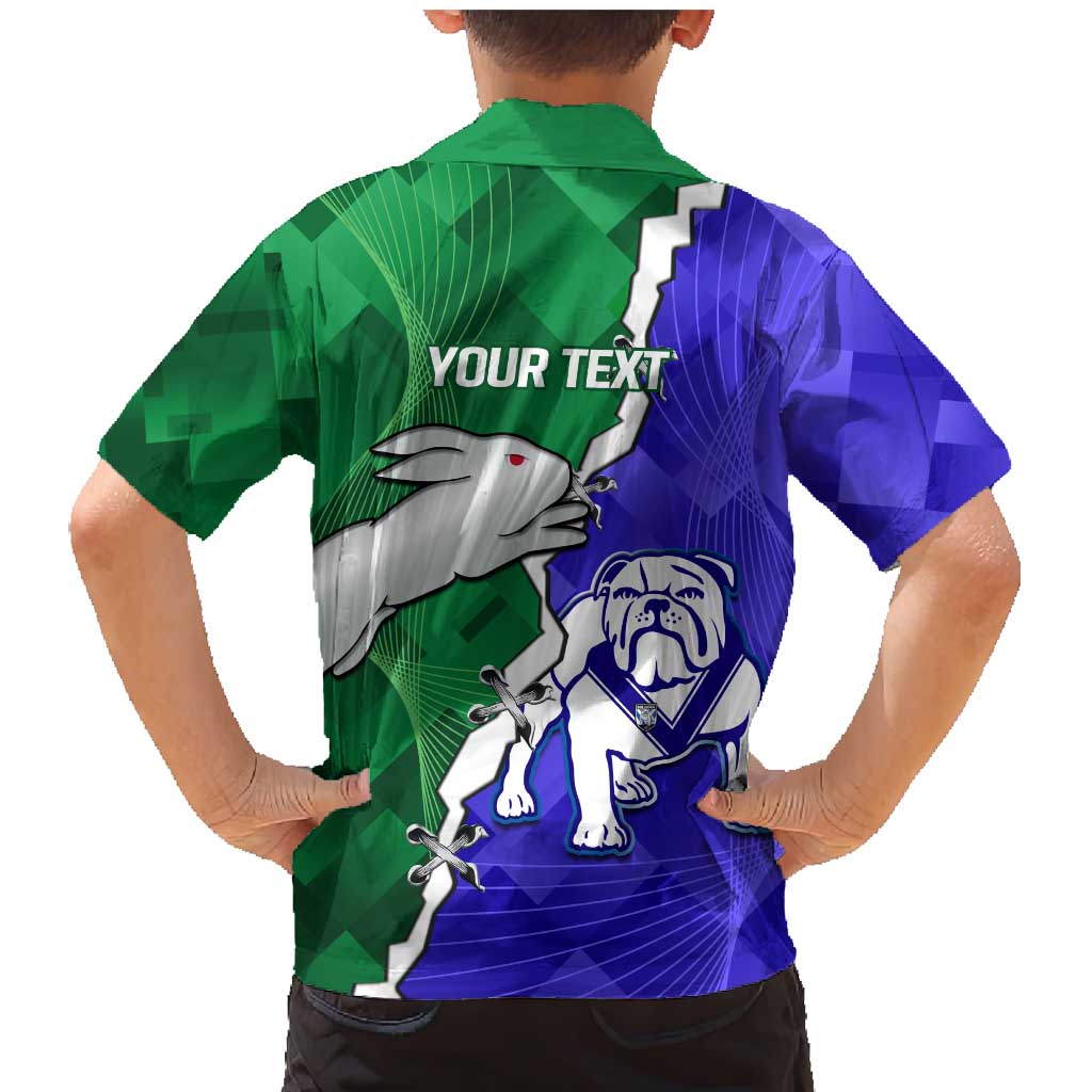 Personalised Rabbitohs and Bulldogs Family Matching Mermaid Dress and Hawaiian Shirt Dynamic Sporty Version
