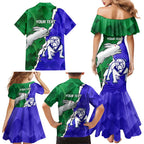 Personalised Rabbitohs and Bulldogs Family Matching Mermaid Dress and Hawaiian Shirt Dynamic Sporty Version