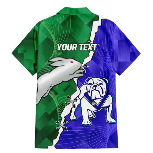 Personalised Rabbitohs and Bulldogs Family Matching Mermaid Dress and Hawaiian Shirt Dynamic Sporty Version