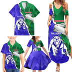 Personalised Rabbitohs and Bulldogs Family Matching Summer Maxi Dress and Hawaiian Shirt Dynamic Sporty Version